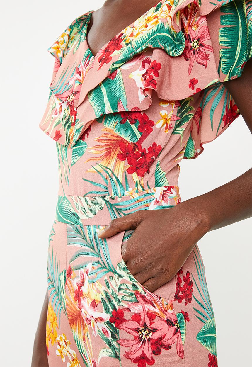STYLE REPUBLIC - Bardot jumpsuit - Pink floral