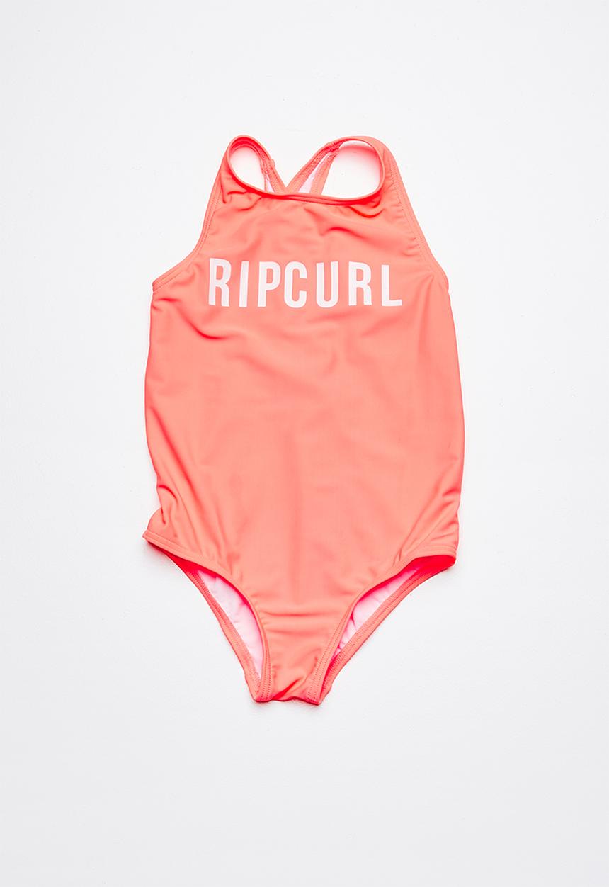 Rip Curl - Mini logo one piece swimsuit - coral