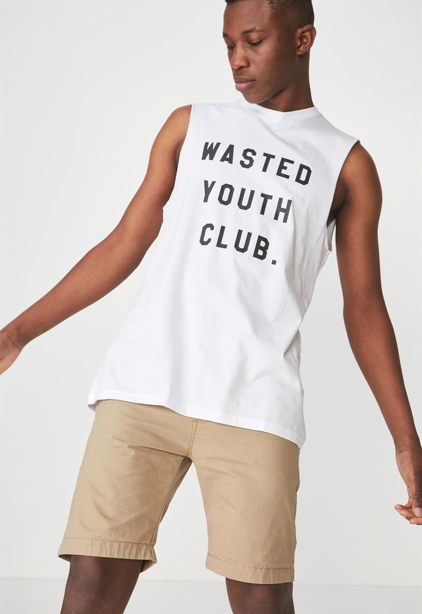 Cotton On - Tbar muscle - white 
