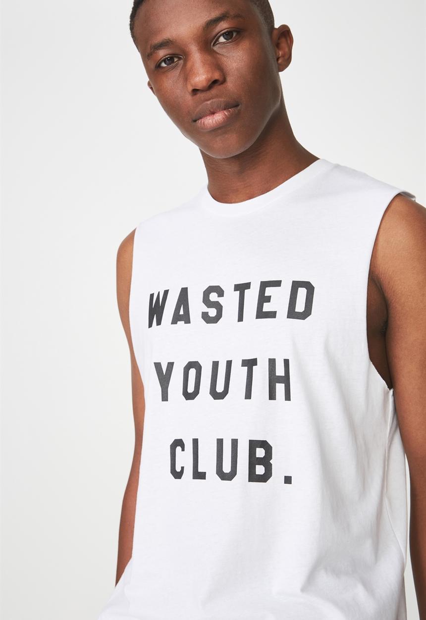 Cotton On - Tbar muscle - white 