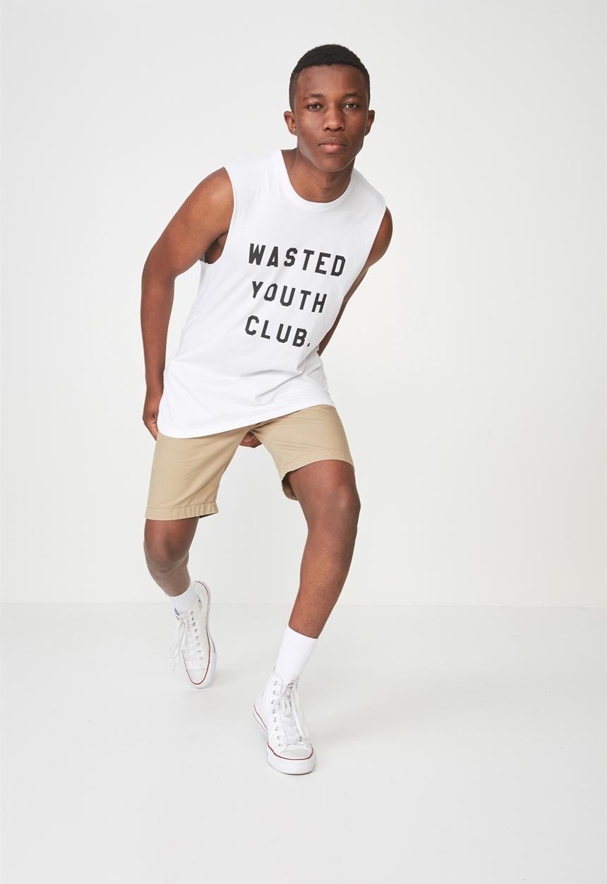 Cotton On - Tbar muscle - white 