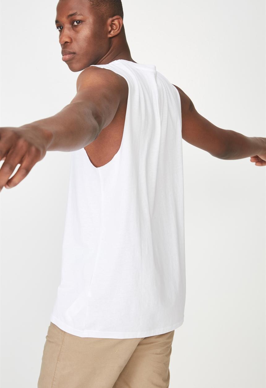 Cotton On - Tbar muscle - white 