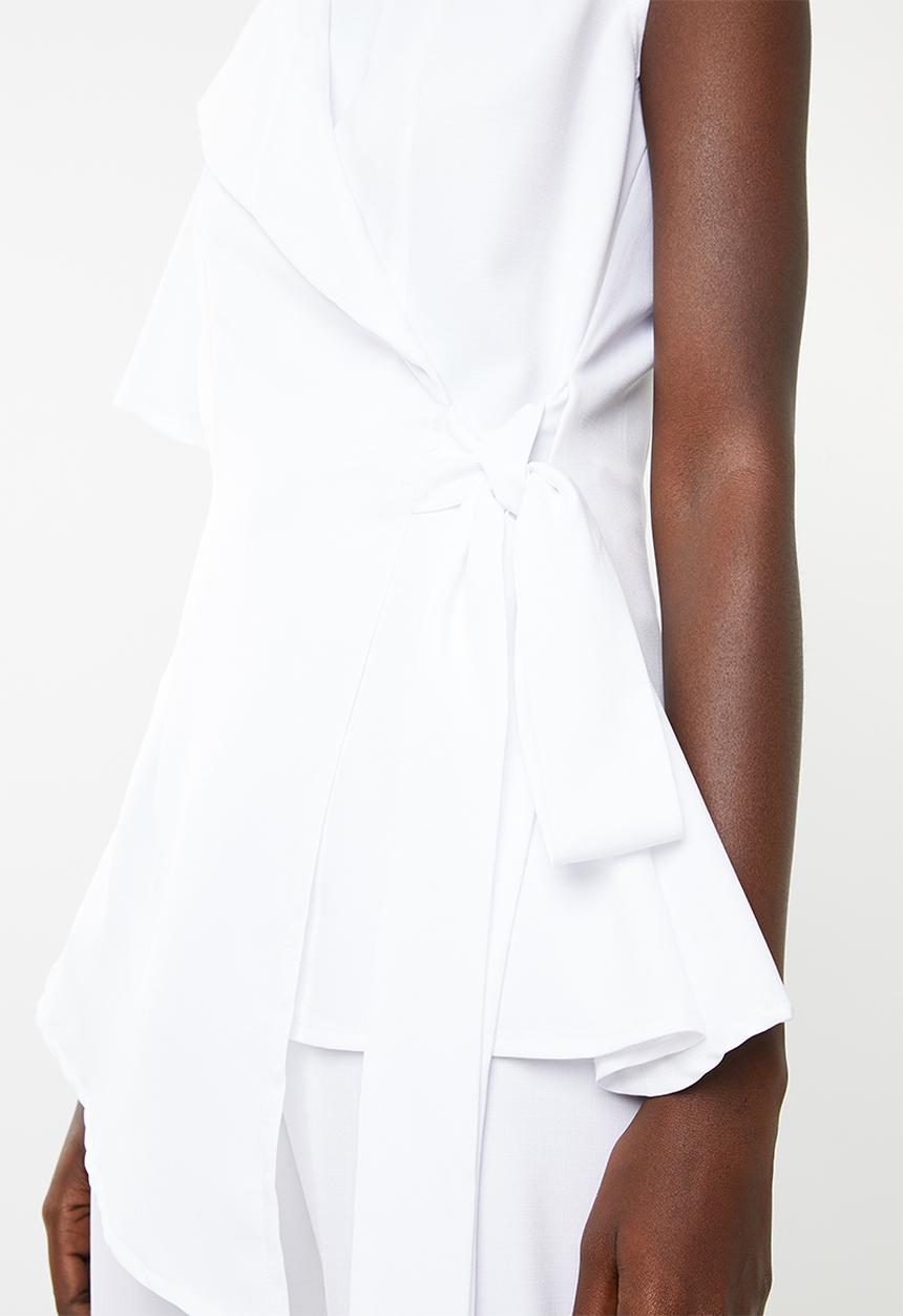 DAVID by David Tlale - Nomzamo flap top short - white