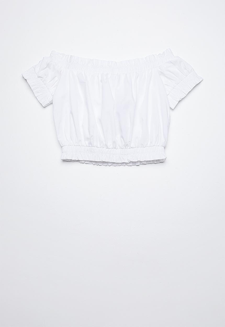 Rebel Republic - Bardot woven blouse - white 