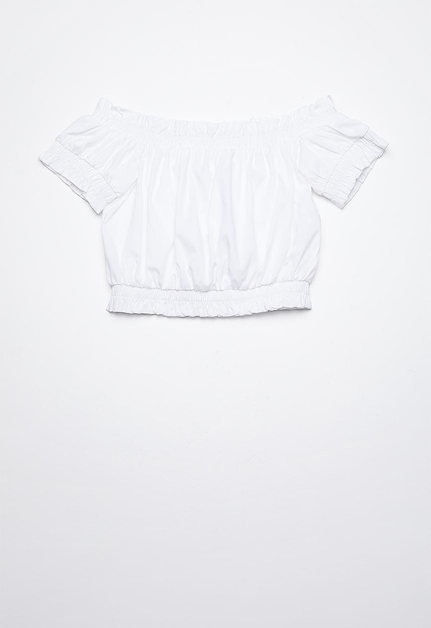 Rebel Republic - Bardot woven blouse - white 