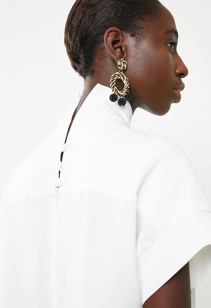 DAVID by David Tlale - Sarafina short sleeve blouse - white