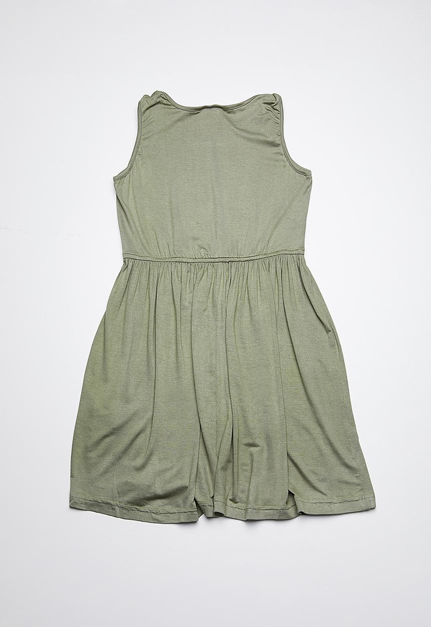 Rebel Republic - Dress with shoulder detail - khaki