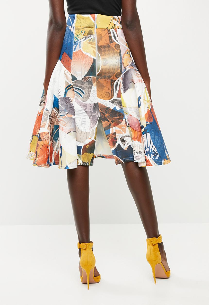 DAVID by David Tlale - Pata pata skirt - blue, orange & white