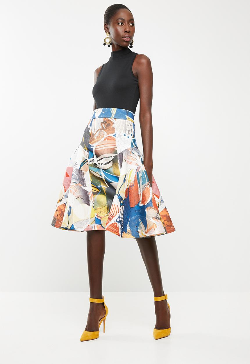 DAVID by David Tlale - Pata pata skirt - blue, orange & white