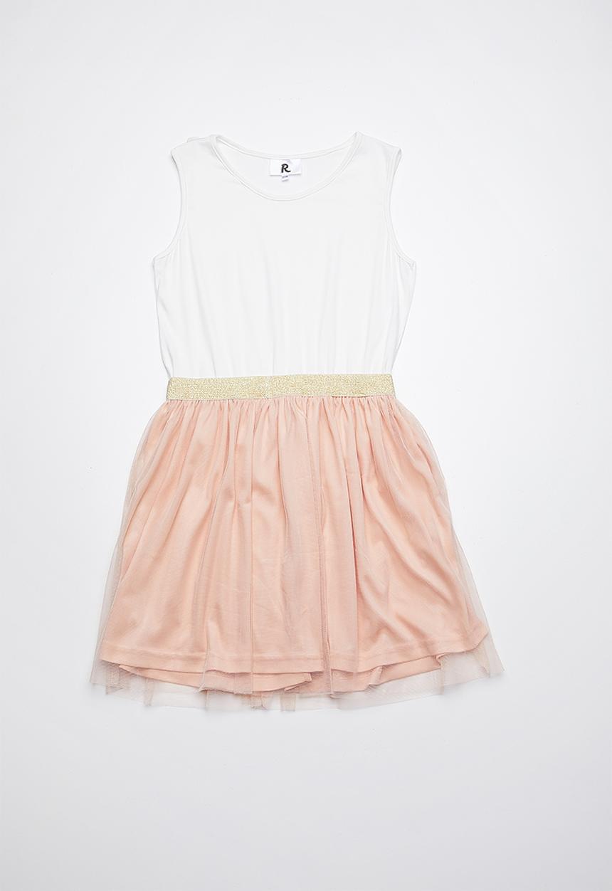 Rebel Republic - Combo dress - white & peach