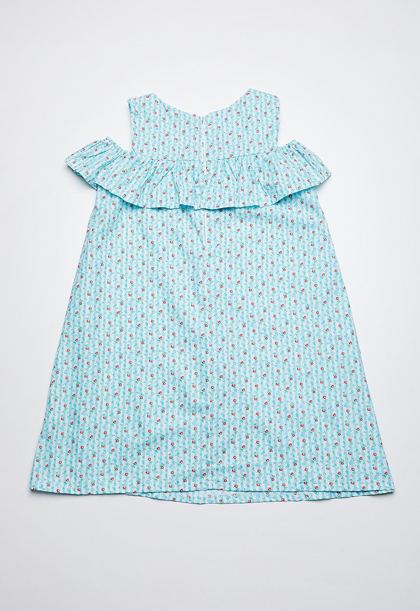 Rebel Republic - Cold shoulder frill dress - multi