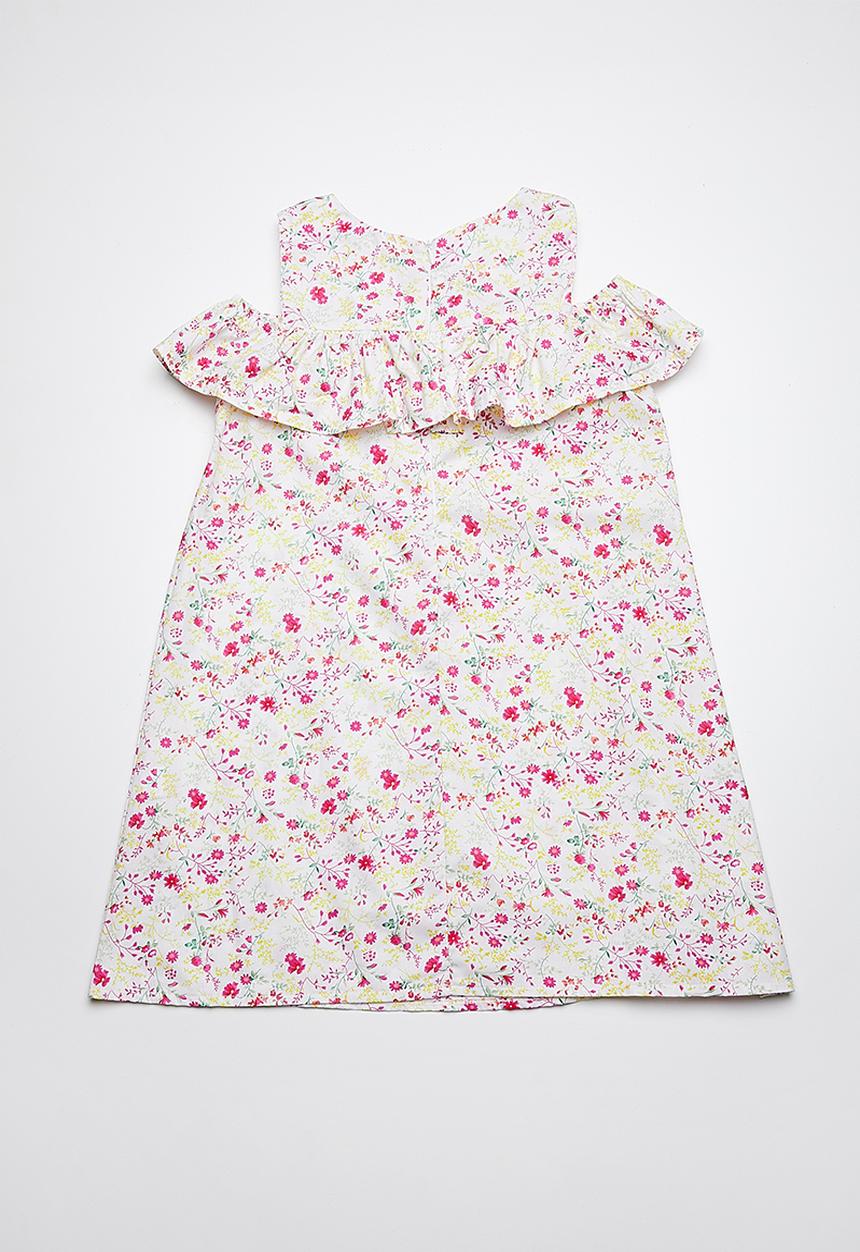 Rebel Republic - Cold shoulder frill dress - multi