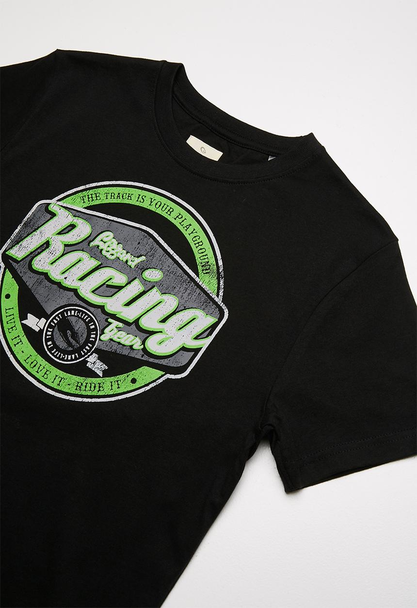 Lizzard - Lasso printed tee - black