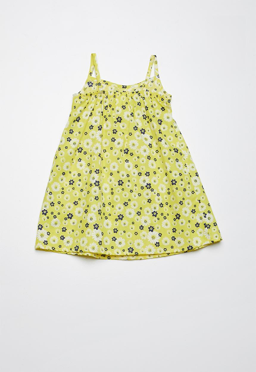 Pop Candy - Frill Summer ditsy print dress - yellow