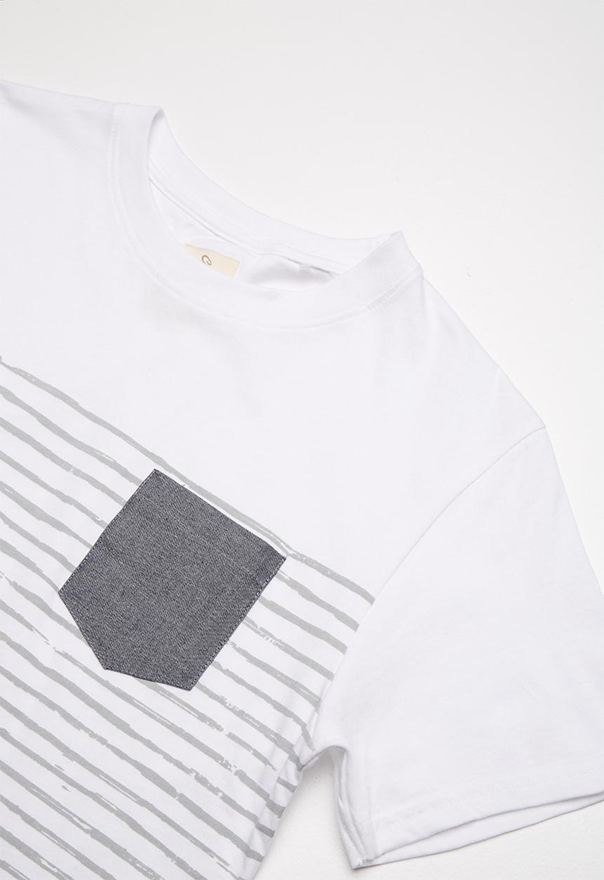 Lizzard - Amiel stripe tee - white