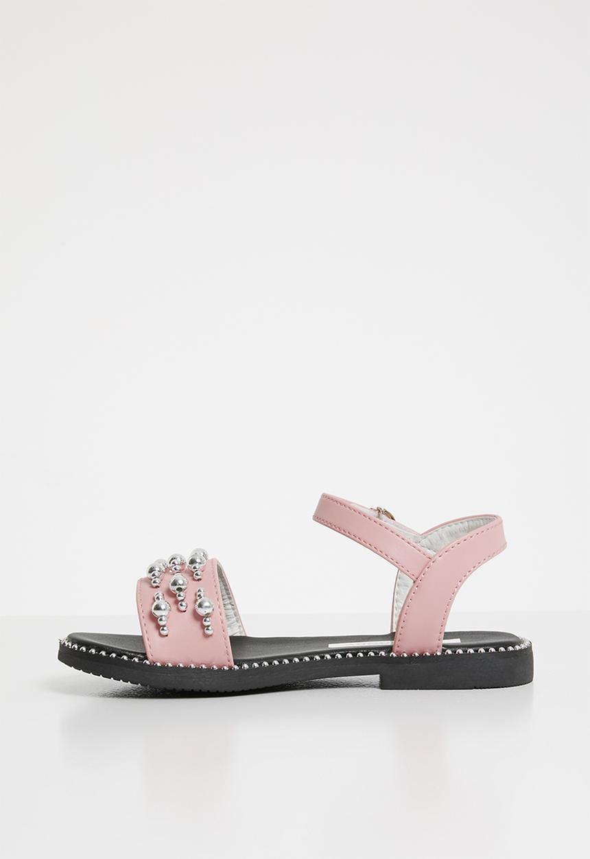 Pop Candy - Silver bead sandals - pink