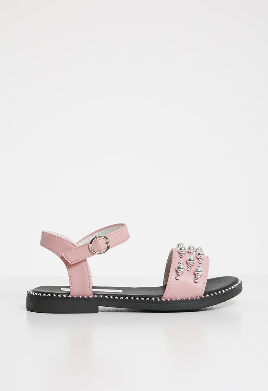 Pop Candy - Silver bead sandals - pink