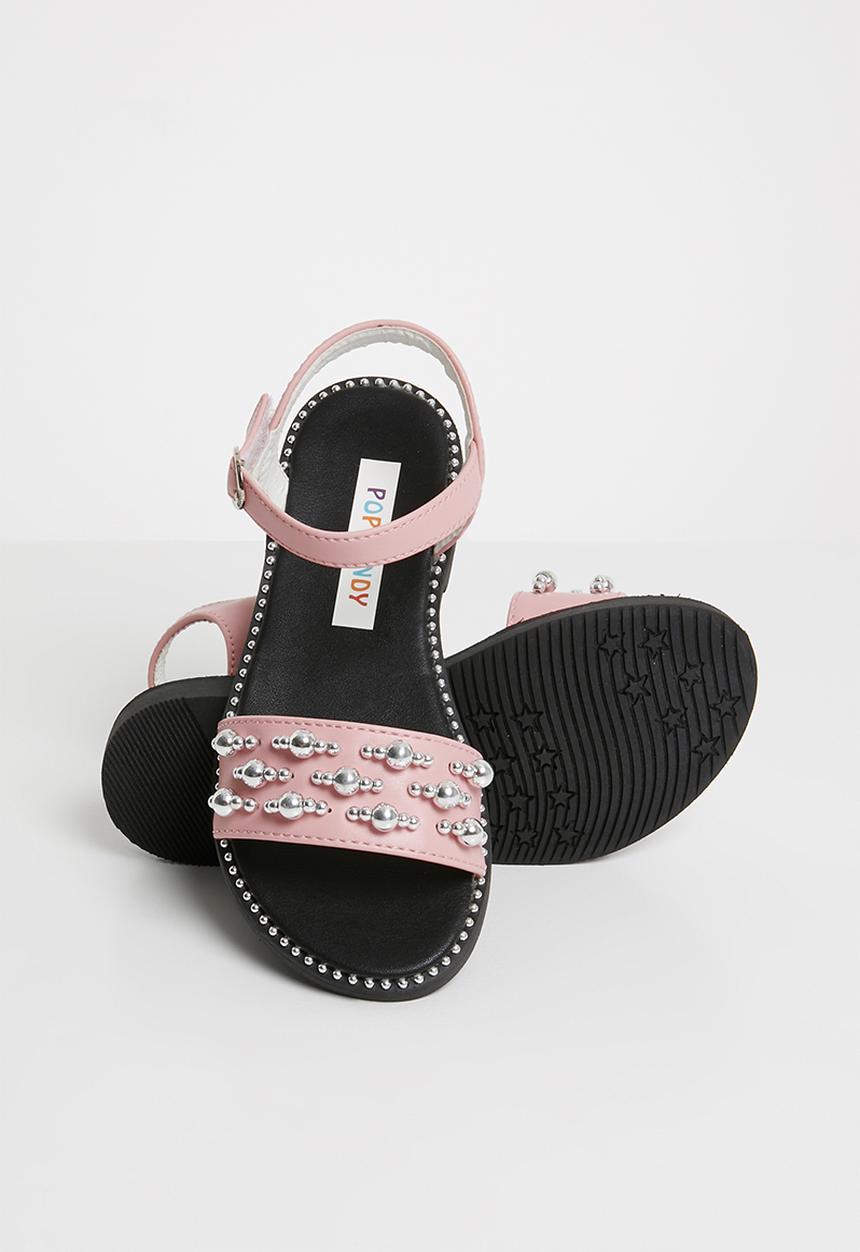 Pop Candy - Silver bead sandals - pink