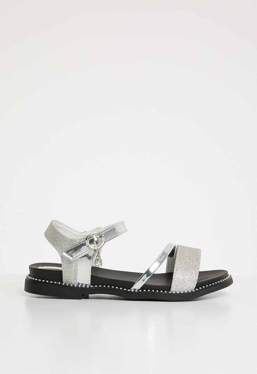 Pop Candy - Metalic crossover sandals - silver
