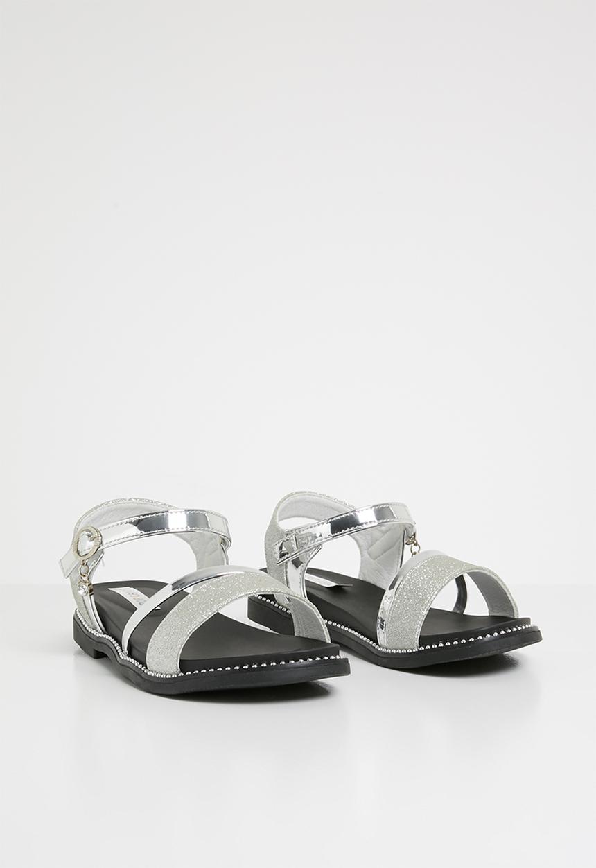 Pop Candy - Metalic crossover sandals - silver