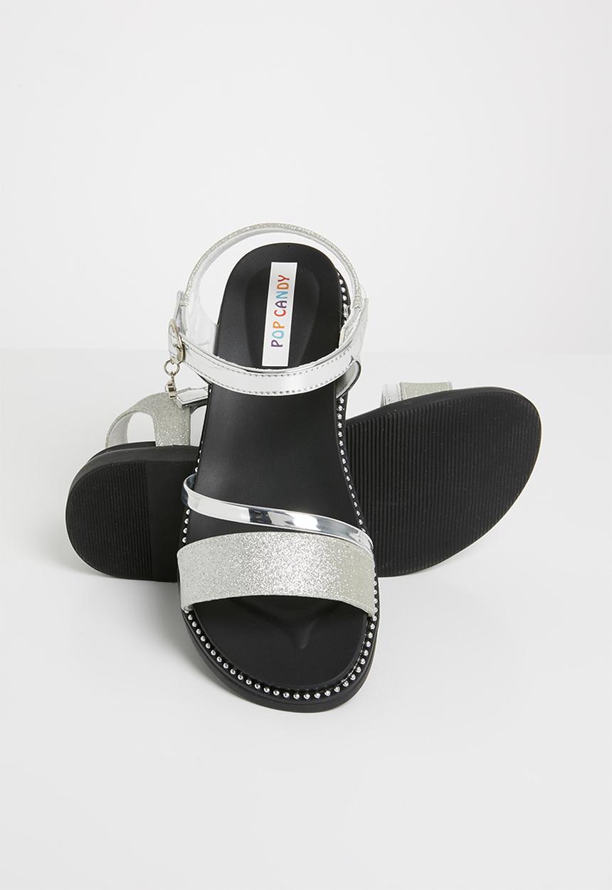 Pop Candy - Metalic crossover sandals - silver