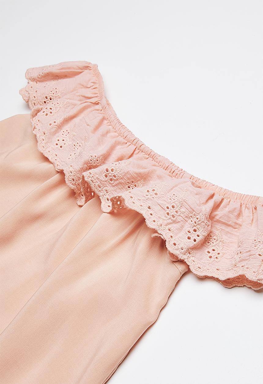 Rebel Republic - Bardot frill dress - apricot
