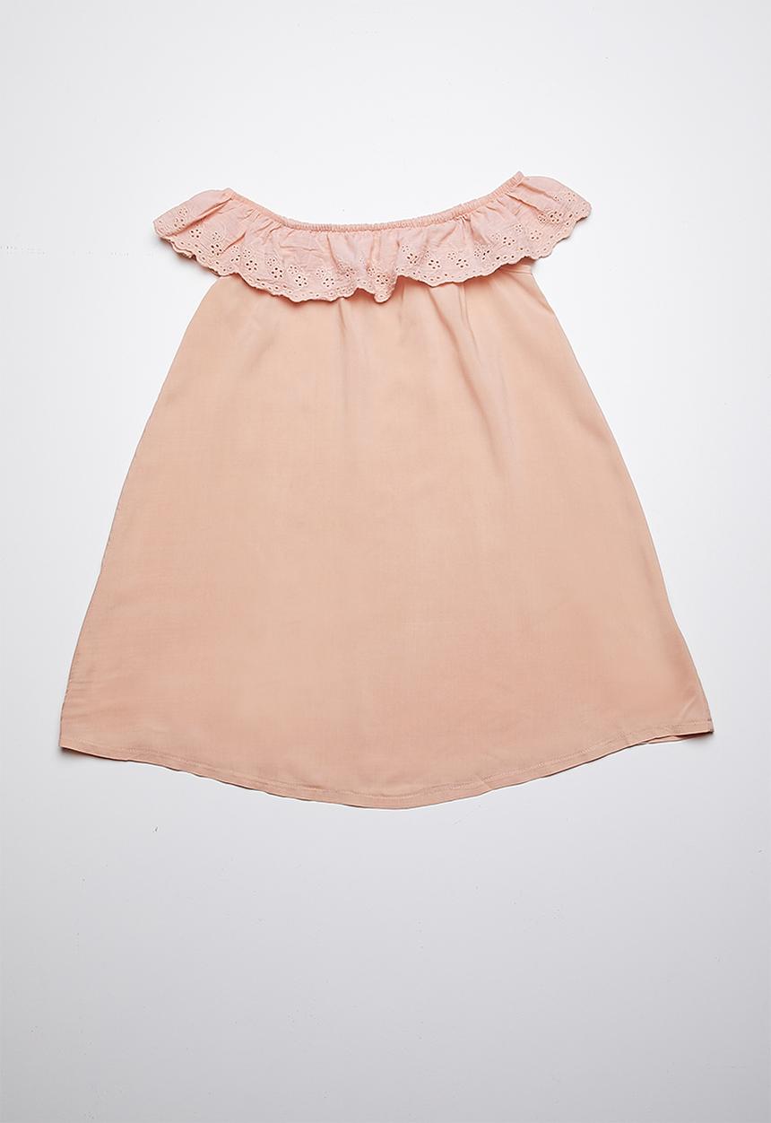 Rebel Republic - Bardot frill dress - apricot