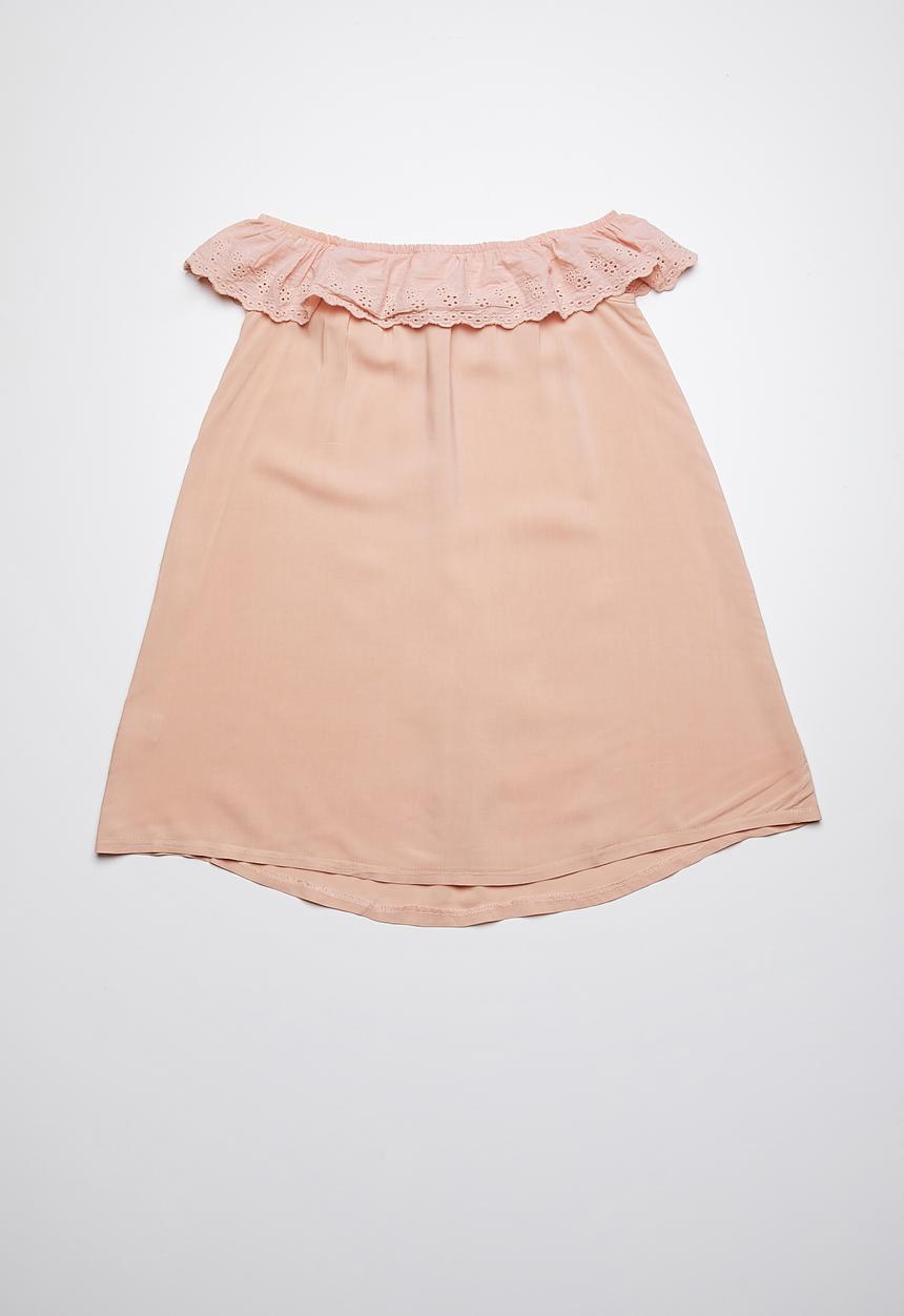 Rebel Republic - Bardot frill dress - apricot