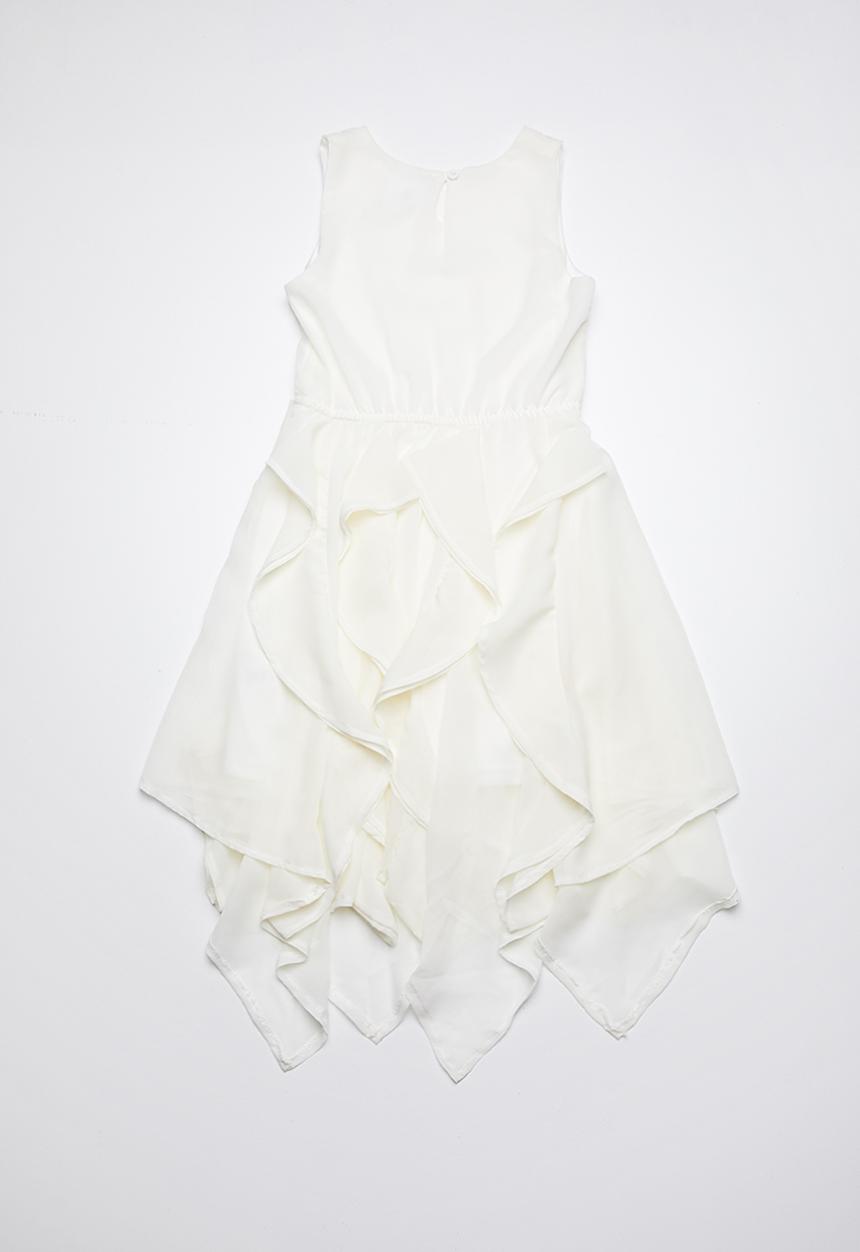 Rebel Republic - Chiffon dress with ruffle detailing - white