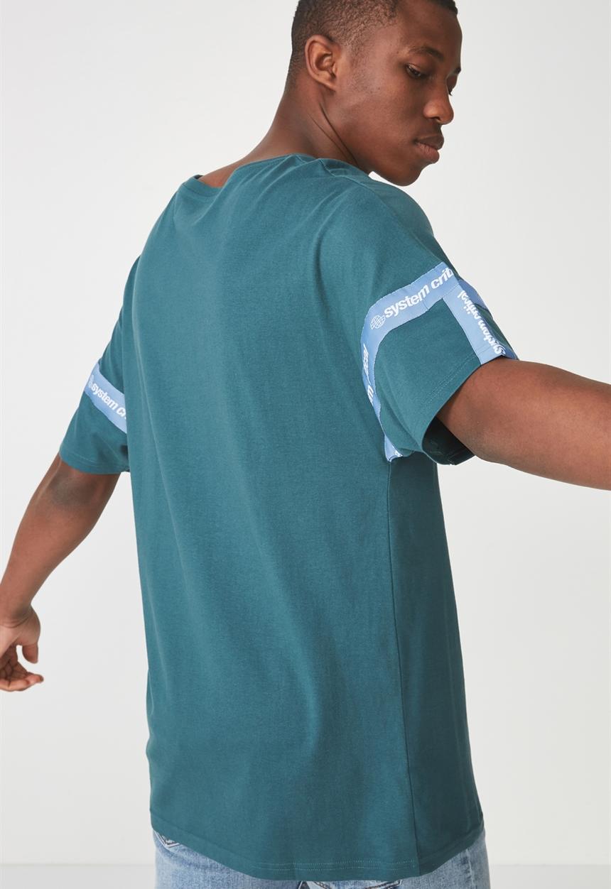 Cotton On - Drop shoulder longline tee - blue
