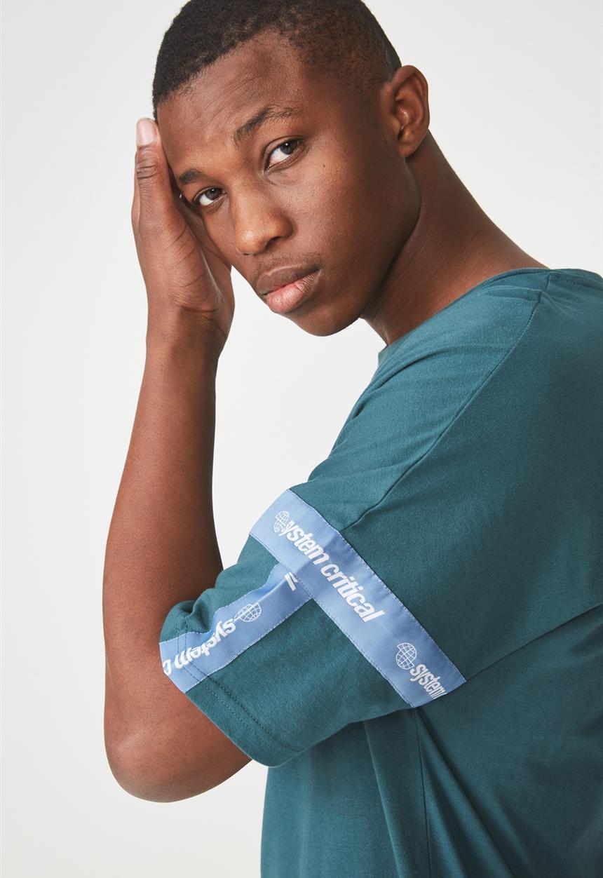 Cotton On - Drop shoulder longline tee - blue