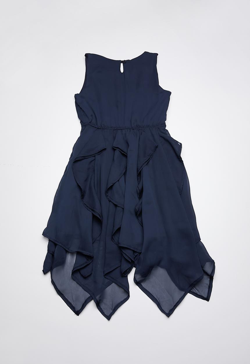 Rebel Republic - Chiffon dress with ruffle detailing - navy