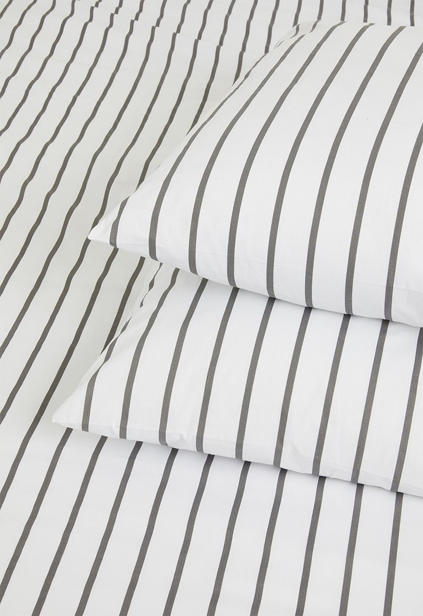 Sixth Floor - Azure stripe printed duvet set - grey