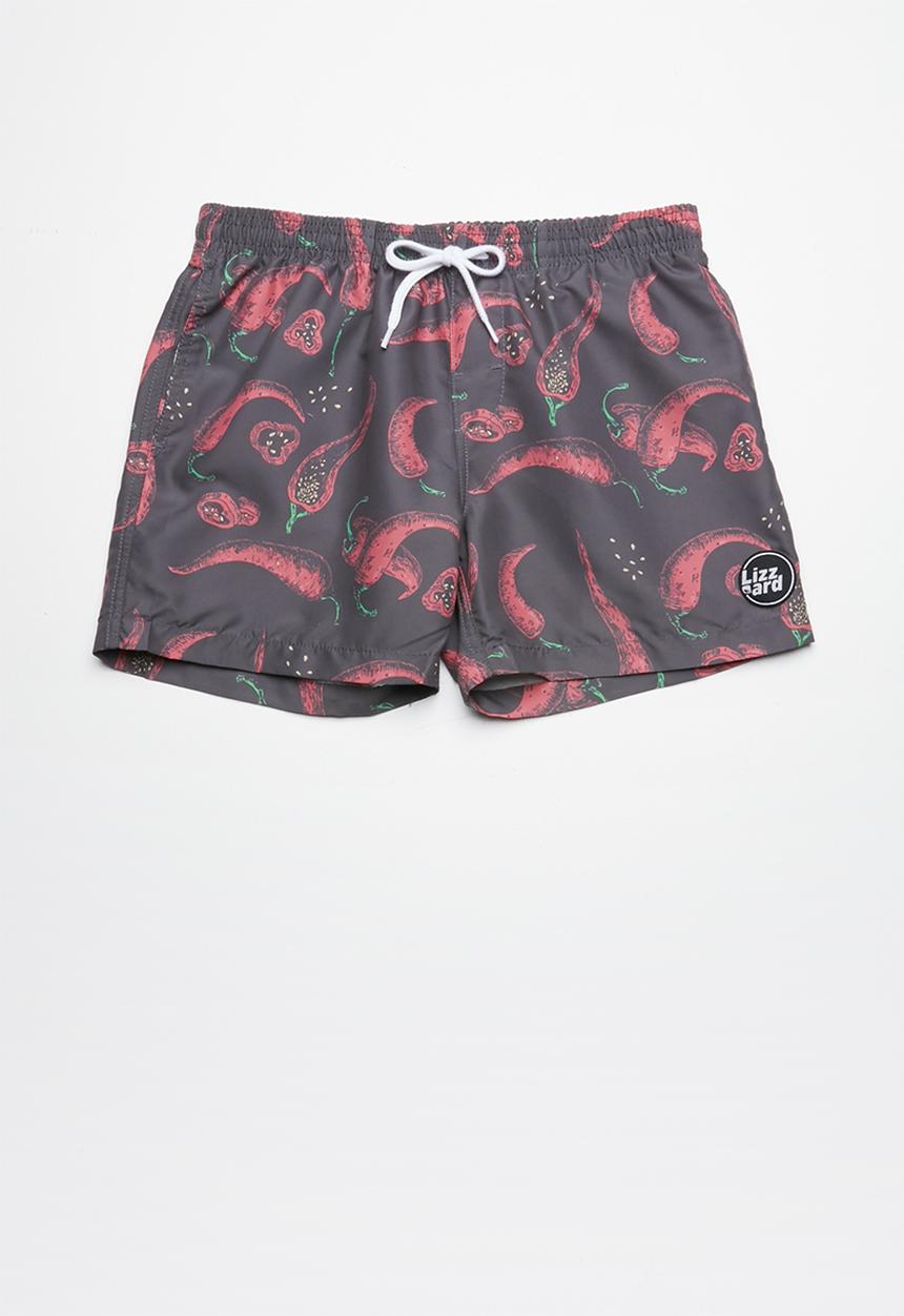Lizzard - Hotshot board shorts - black & red
