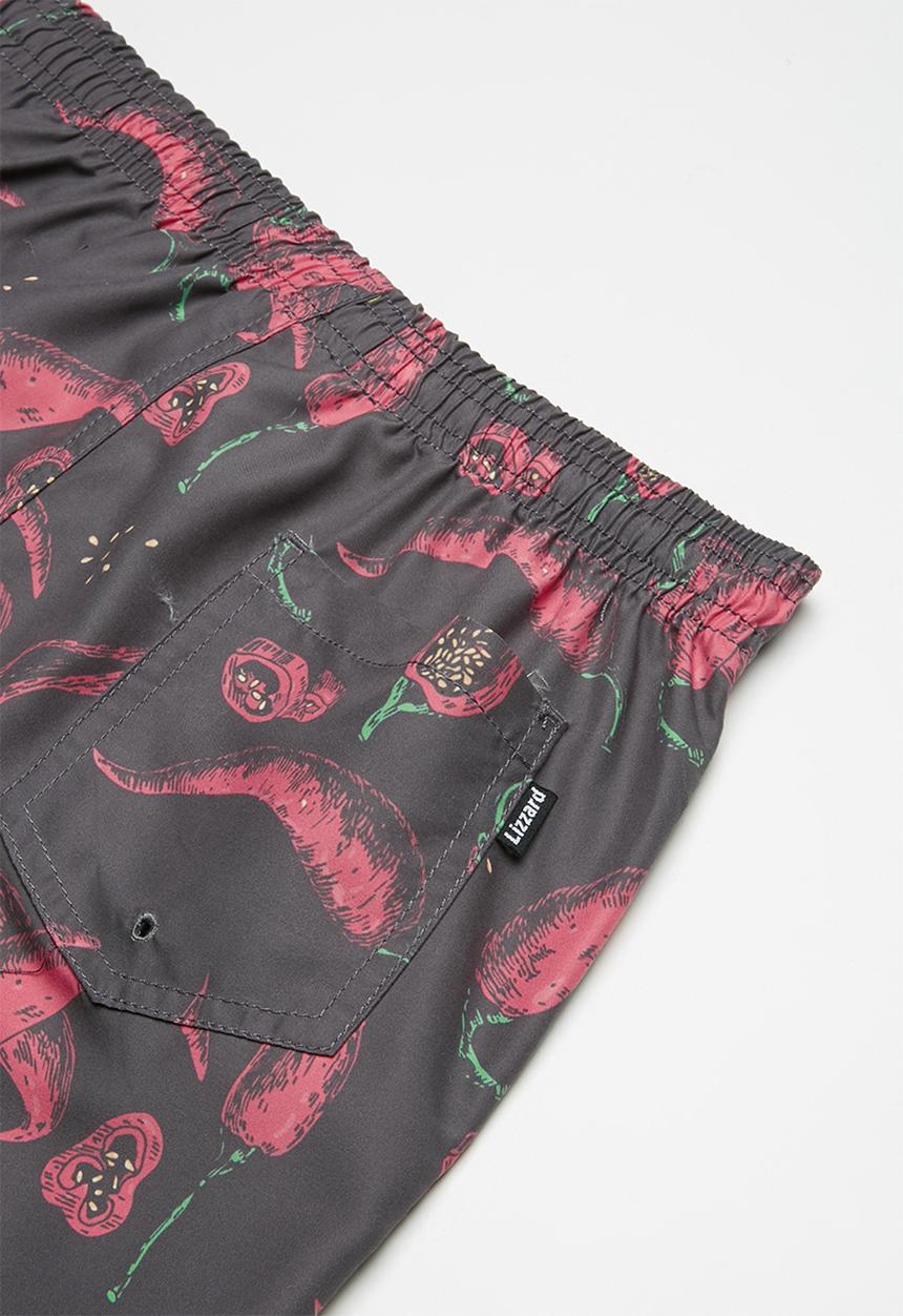 Lizzard - Hotshot board shorts - black & red