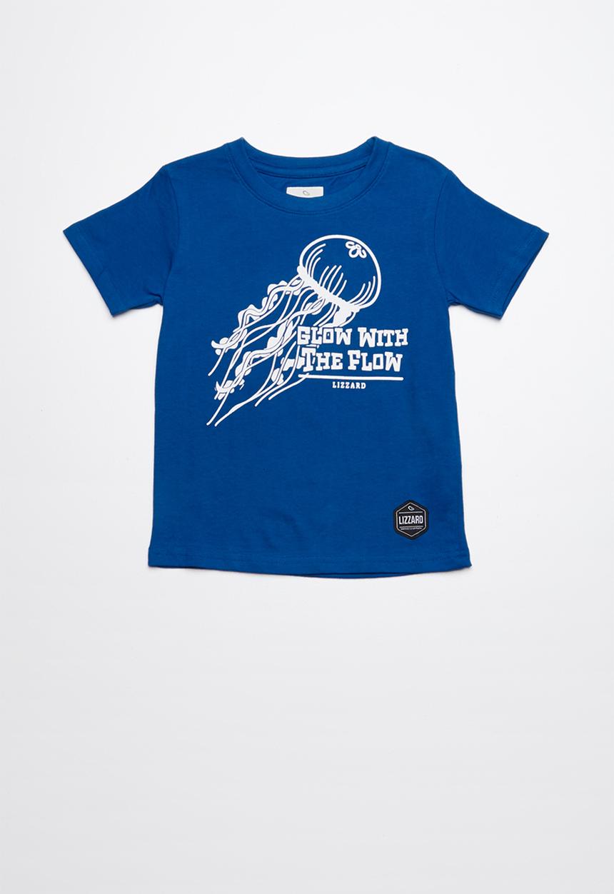 Lizzard - Blad glow in the dark printed tee - blue
