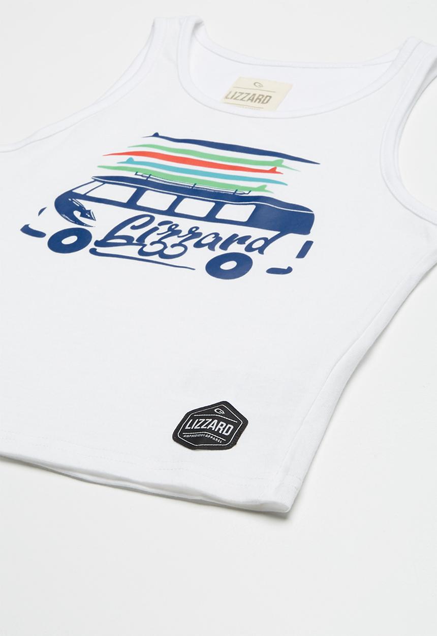 Lizzard - Odion printed vest - white