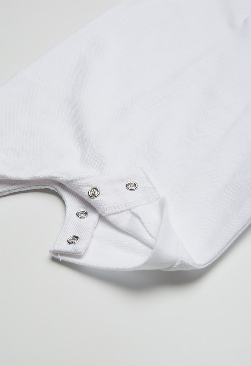 POLO - Alex short sleeve babygrow - white