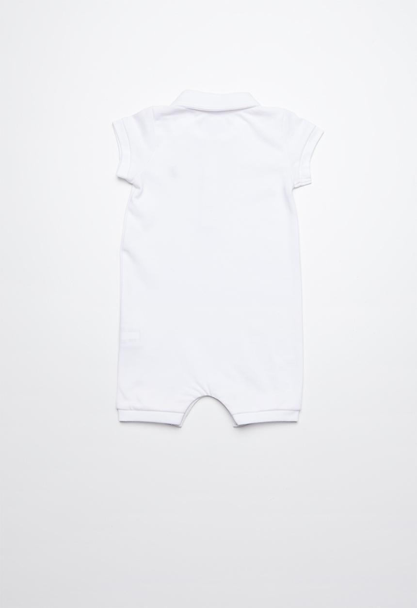 POLO - Alex short sleeve babygrow - white