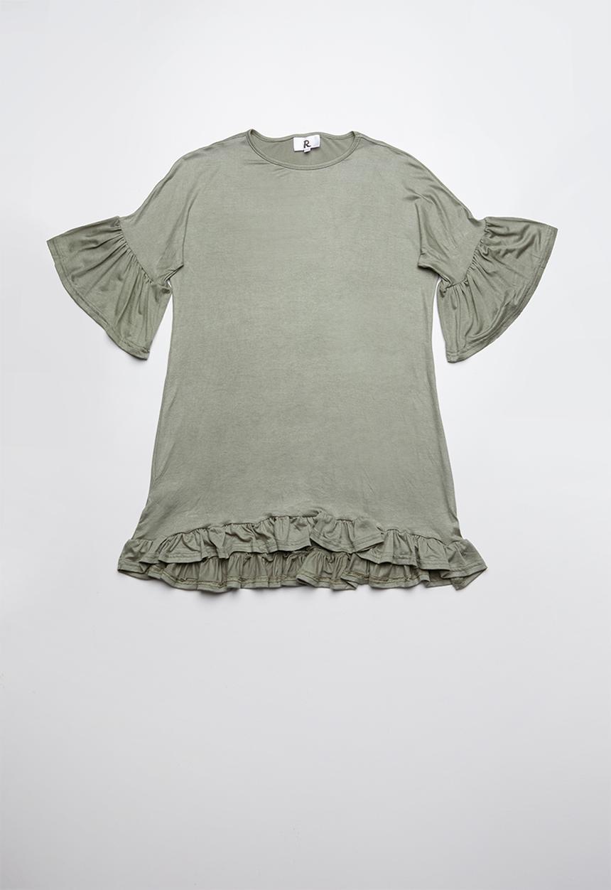 Rebel Republic - Frill detail dress - khaki