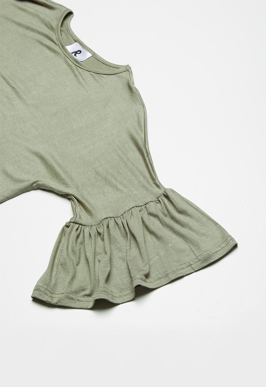 Rebel Republic - Frill detail dress - khaki