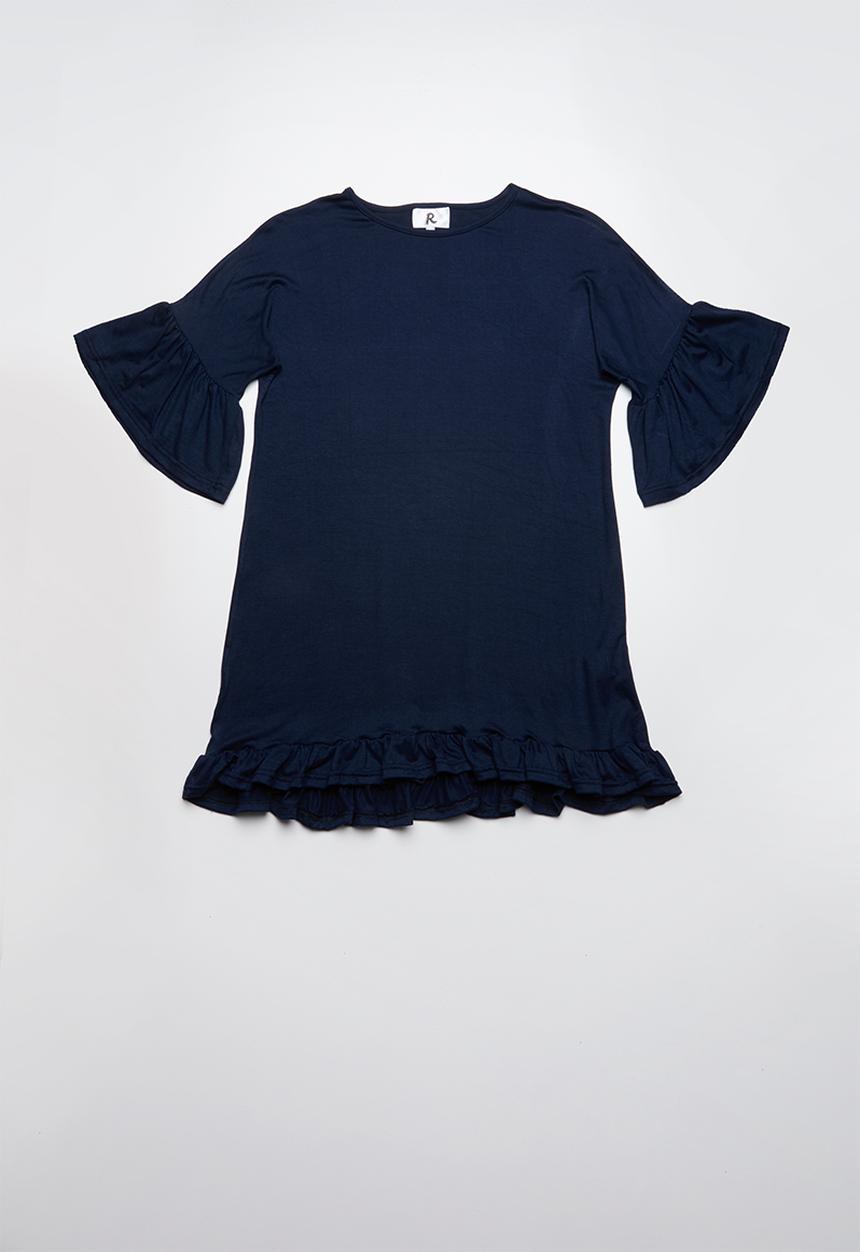 Rebel Republic - Frill detail dress - navy