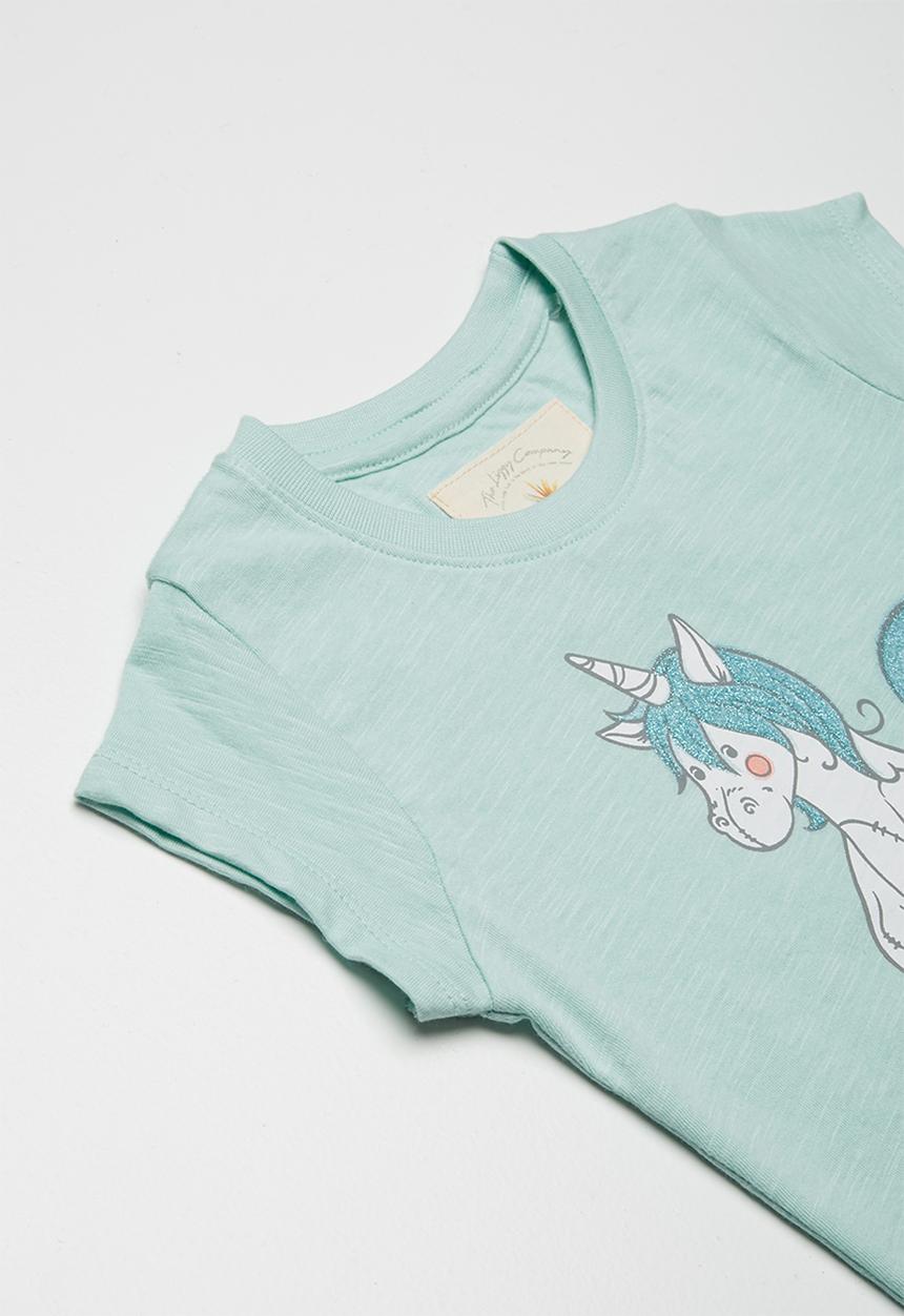 Lizzy - Shine printed tee - green