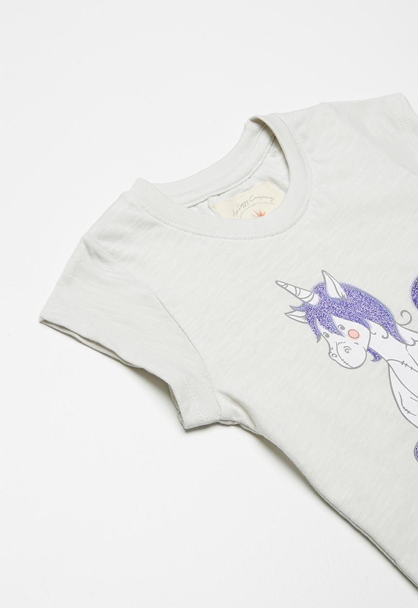 Lizzy - Shine printed tee - grey