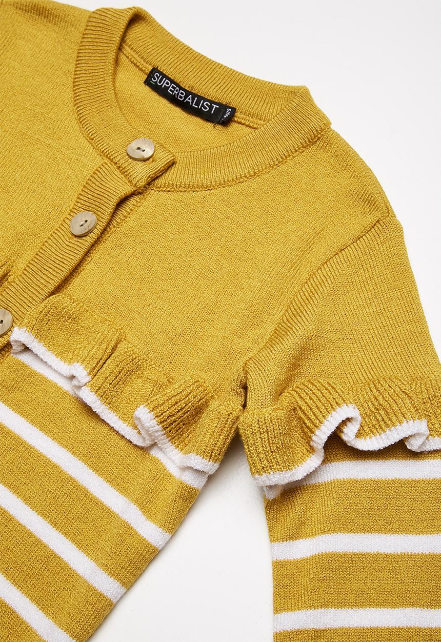Superbalist - Striped cardigan - yellow & white