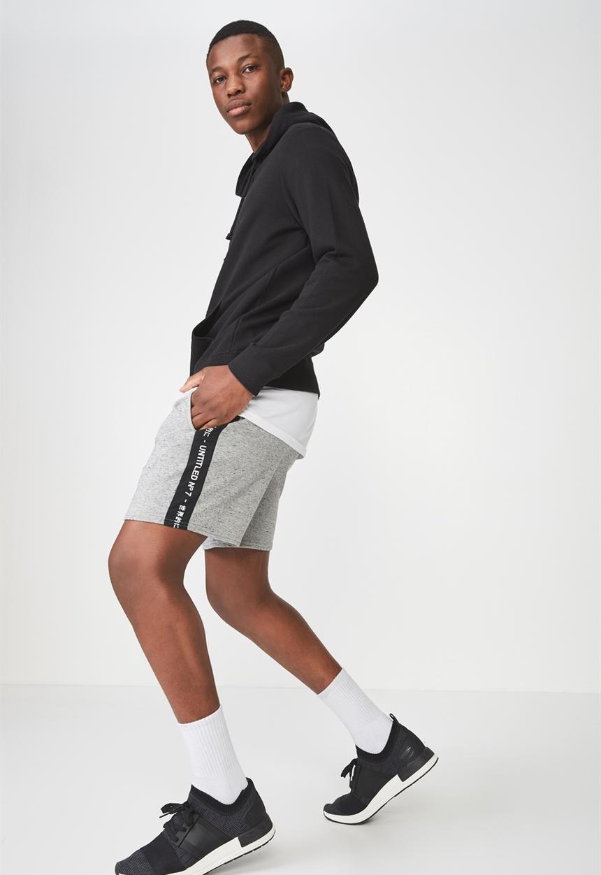 Cotton On - Coar side stripe double knit shorts - grey