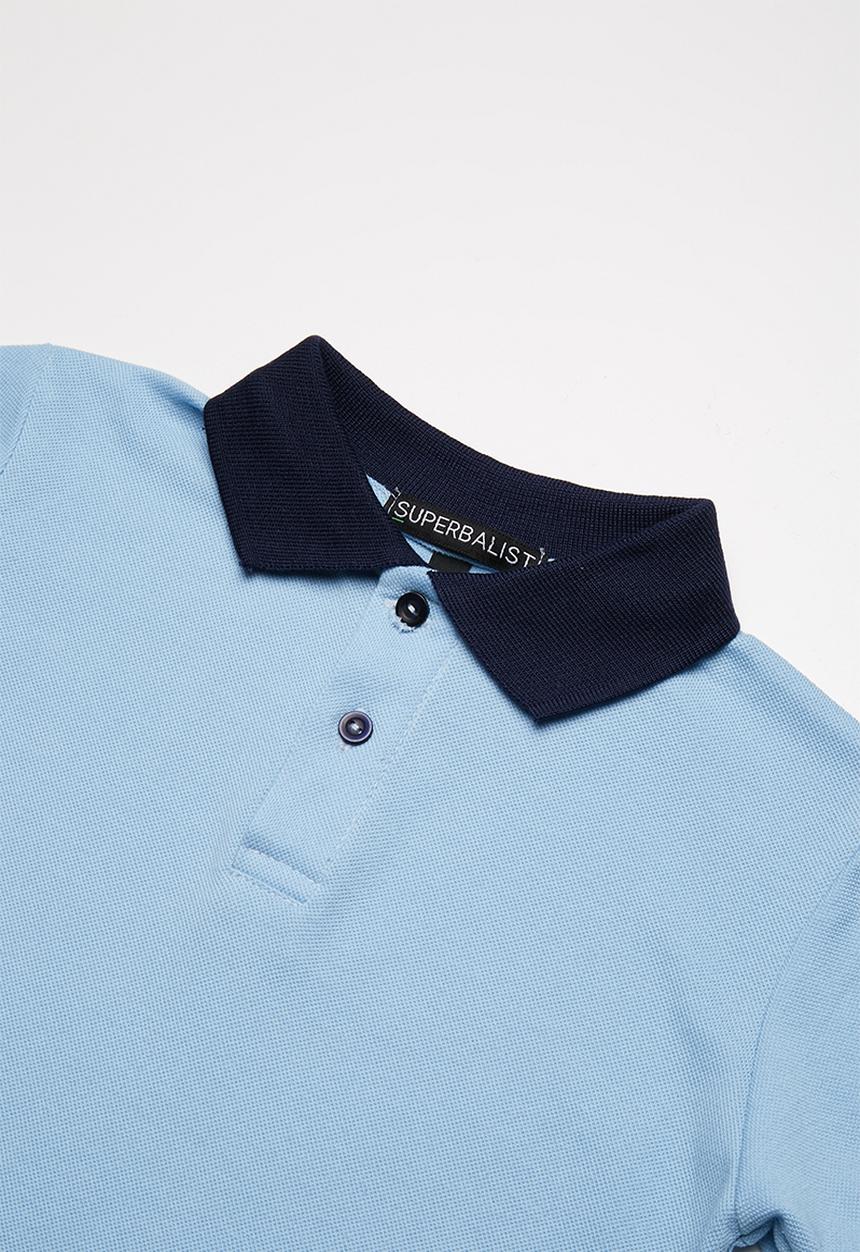 Superbalist - Pique cotton polo shirt - blue