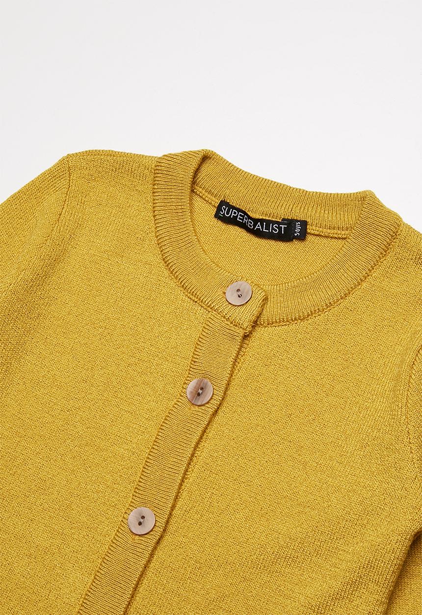 Superbalist - Cropped tipped cardigan - yellow