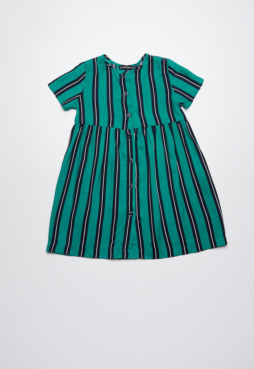 Superbalist - Smocked button through dress - green 