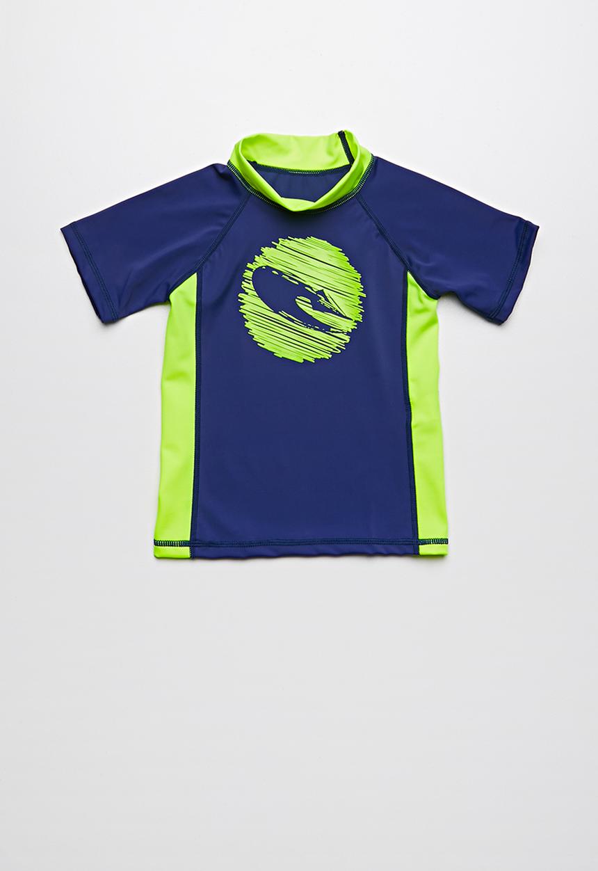 Lizzard - Akello rash vest - navy & lime 